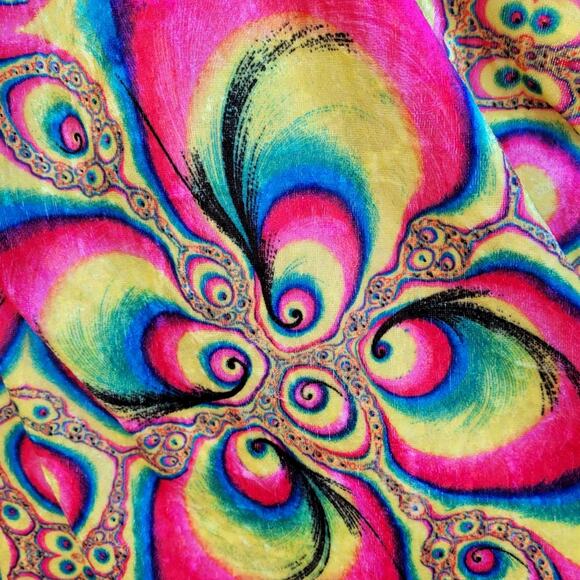 Charades Mod Go Go Flower Power Velour Dress Shiny Yellow Boots & Hat Costume XL - Picture 6 of 15